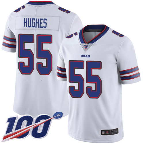 Men Buffalo Bills #55 Jerry Hughes White Vapor Untouchable Limited Player 100th Season NFL Jersey